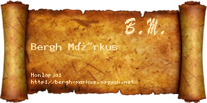 Bergh Márkus névjegykártya
